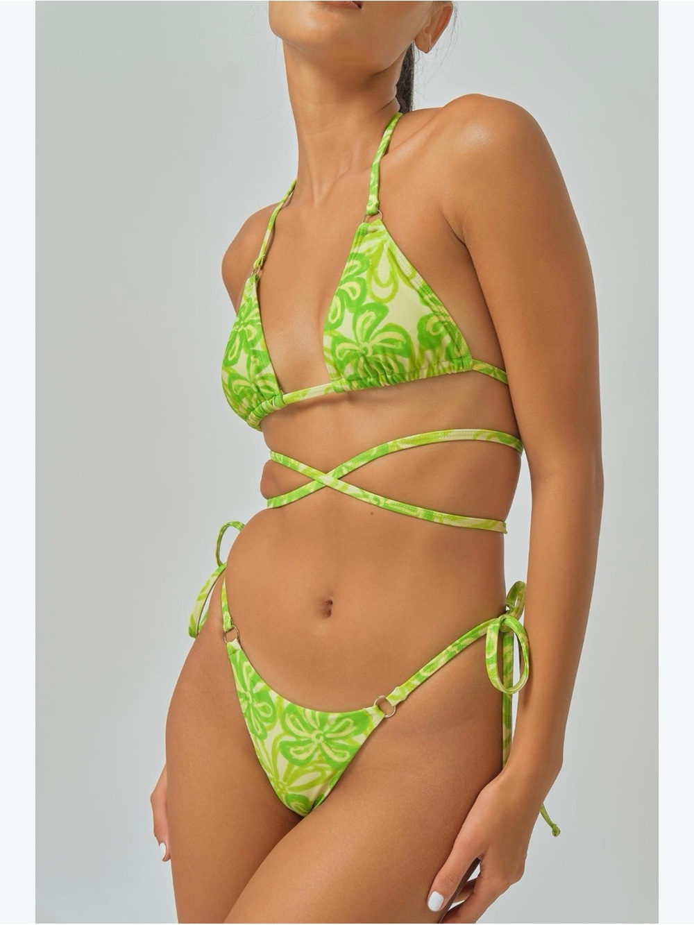 Blackbough Green Floral Bikini Set Sz small